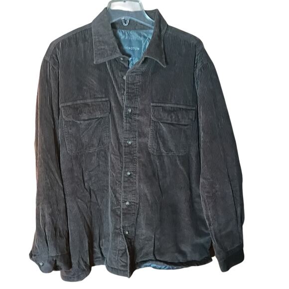 Covington Mens XL Brown Corduroy Quilted Lined Heavy Barn Casual Fall Shacket - Picture 1 of 7